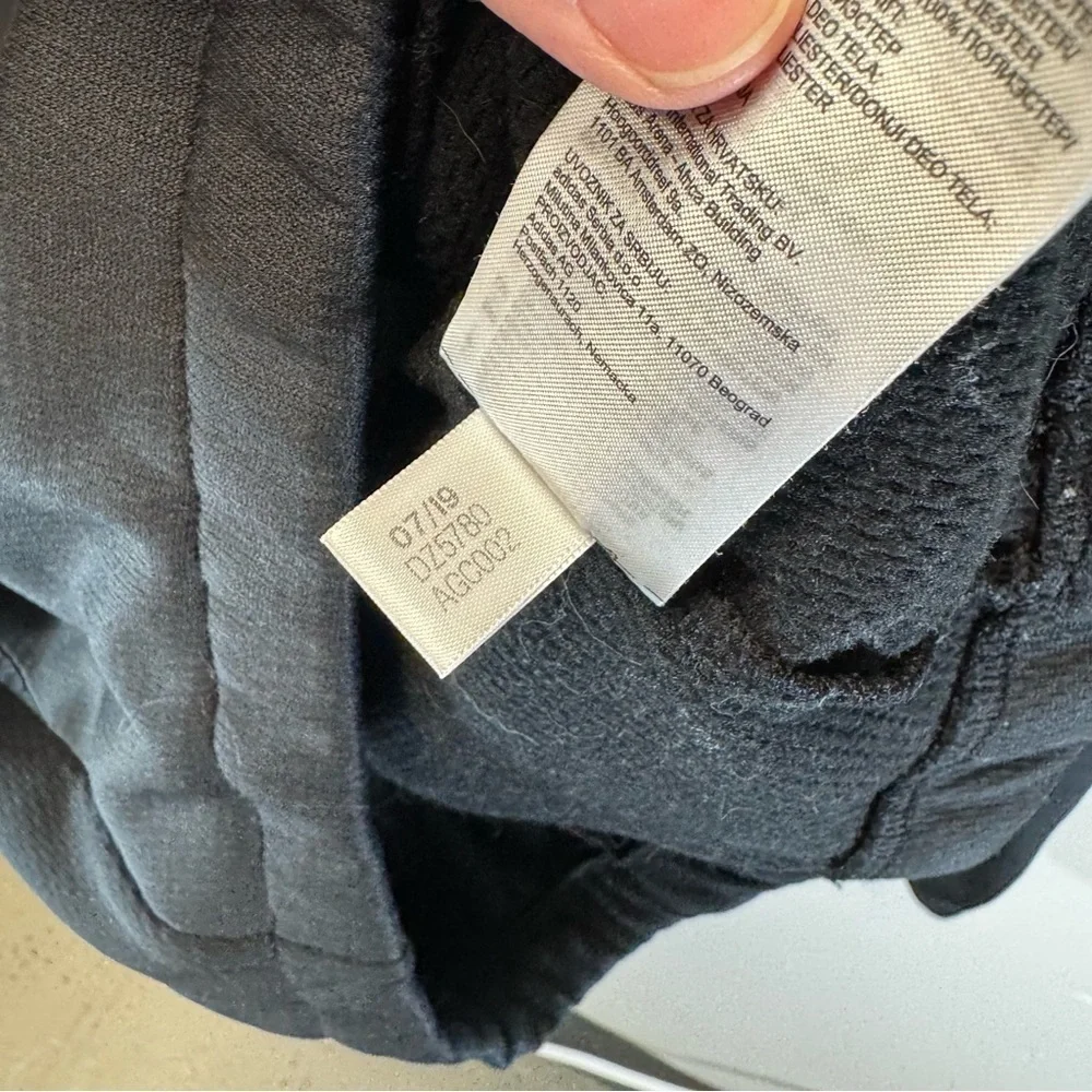 Adidas fleece pull over sweater sweatshirt black mens small women medium pockets